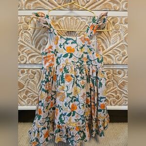 Popatu Pink and Orange Floral Toddler Girl's Dress 2T FarmRio-like Design